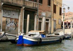 Delivery boat Venice Italy