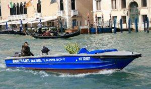 Floral Delivery Boat Venice Italy