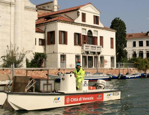 Delivery boat Venice Italy