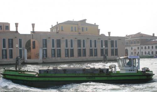 Delivery boat Venice Italy