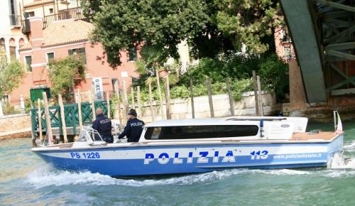 Police Boat Venice Italy