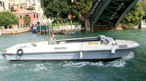 Delivery boat Venice Italy