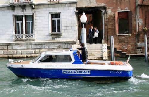 Police Boat Venice Italy