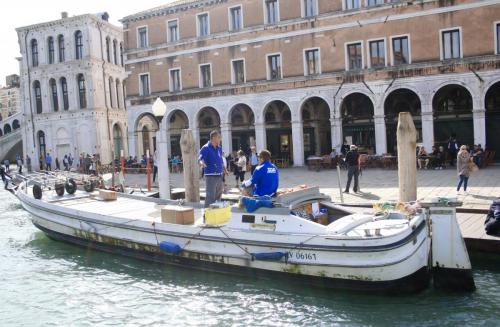 Delivery boat Venice Italy